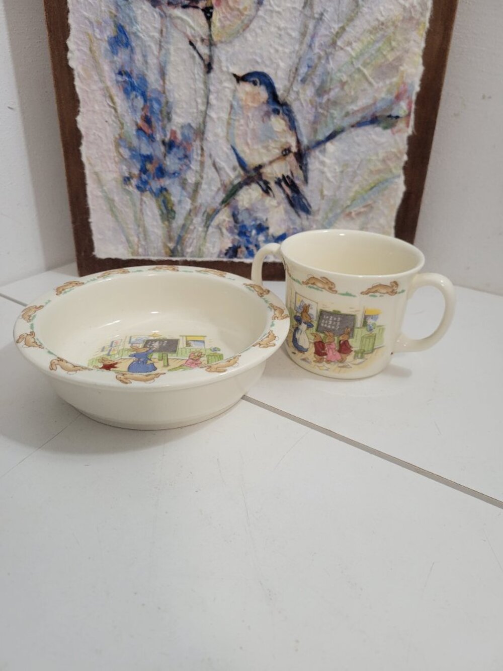 Bunnykins School Themed Bowl and Mug